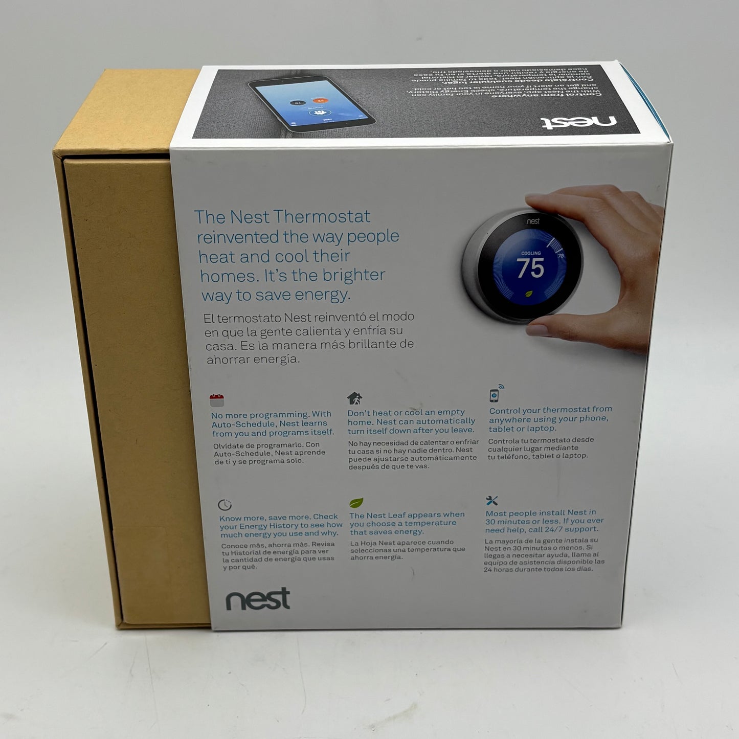 Google Nest Smart Learning Thermostat Stainless Steel T3007ES