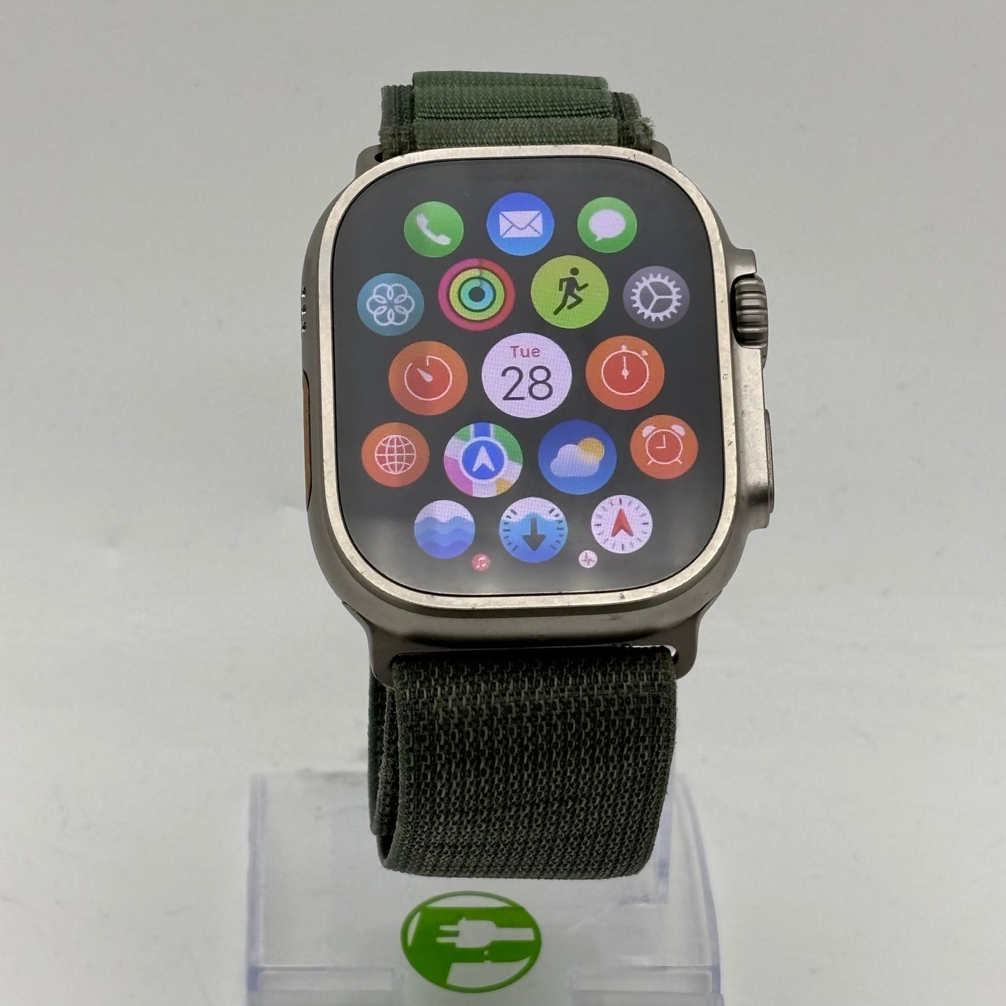 Unlocked Apple Watch Ultra 49MM Natural Titanium Green Alpine Loop MQEX3LL/A