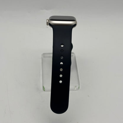 GPS Only Apple Watch Series 7 41MM Starlight Aluminum Black Sport Band MKNE3LL/A