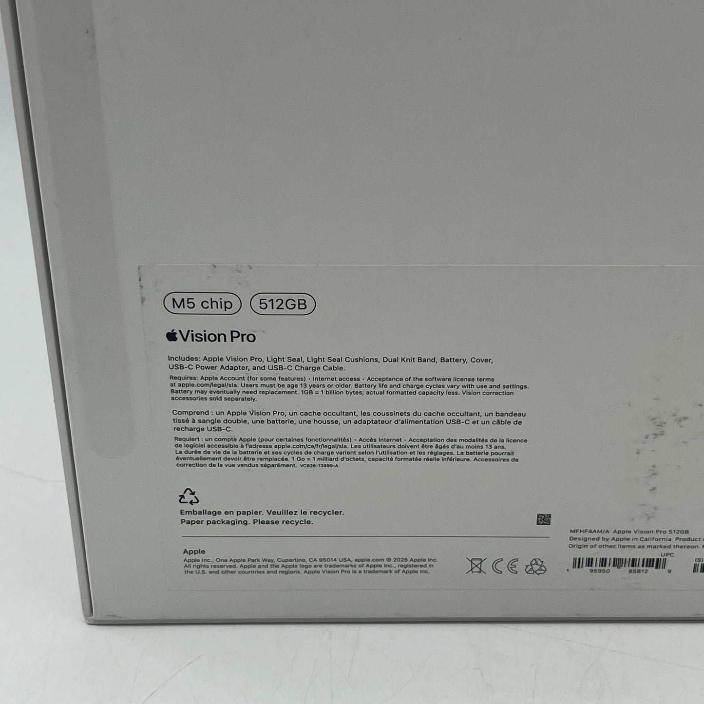 Apple Vision Pro M5 512GB 21W Dual Loop Band M A3416