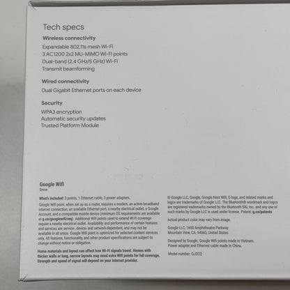 Google Nest WiFi Dual Band GA0234-US Dual Gigabit Ethernet Router