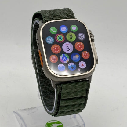 Unlocked Apple Watch Ultra 2 49MM Titanium Green Alpine Loop MREP3LL/A