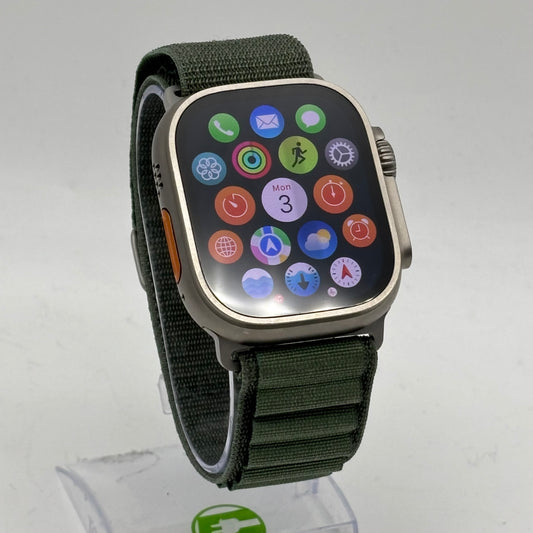 Unlocked Apple Watch Ultra 2 49MM Titanium Green Alpine Loop MREP3LL/A