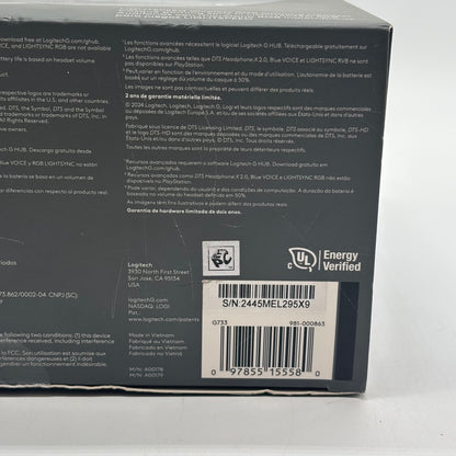 New Logitech G733 Lightspeed Wireless RGB Gaming Headset Black A00178