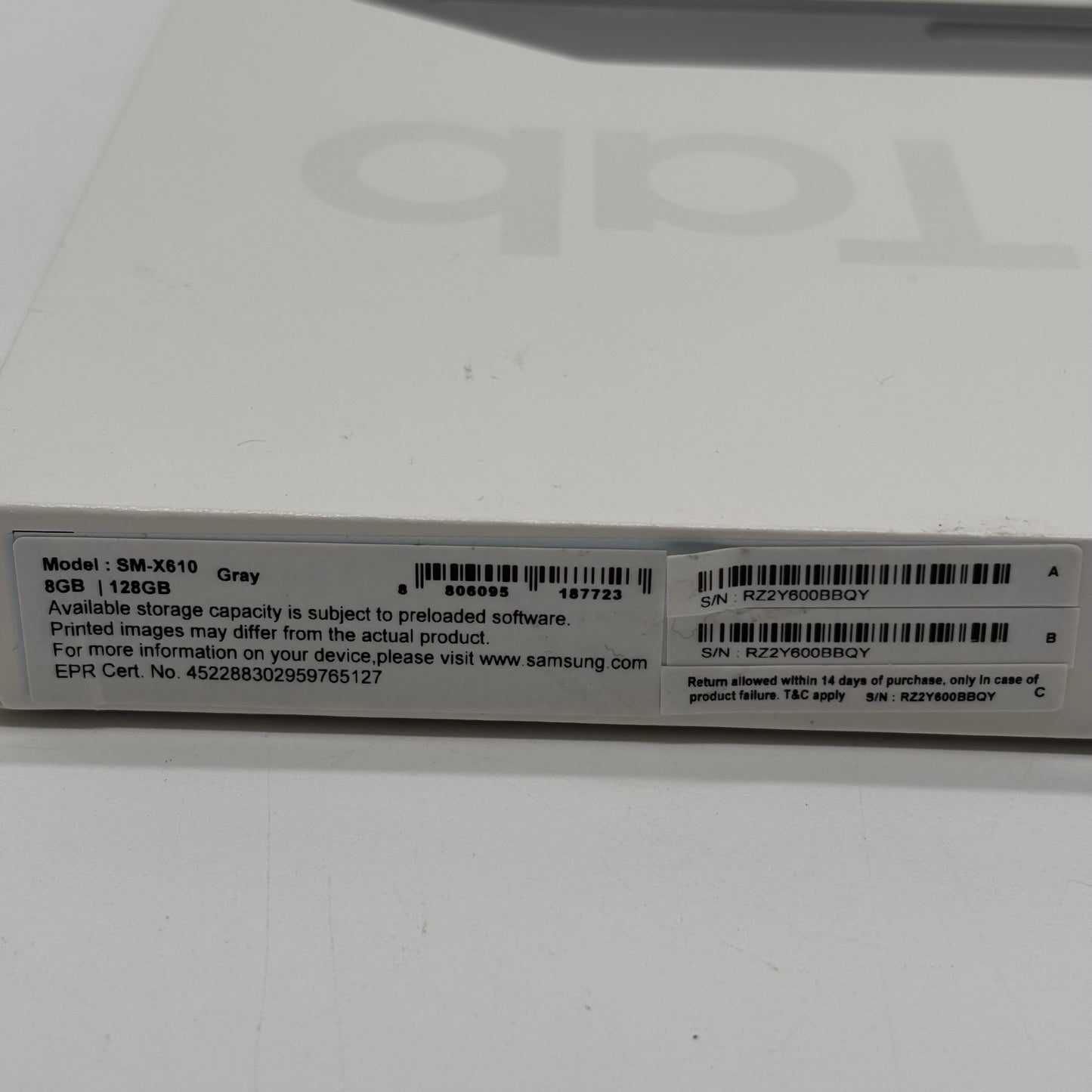 New WiFi Only Samsung Galaxy Tab S9 FE+ 12.4" 128GB Gray SM-X610