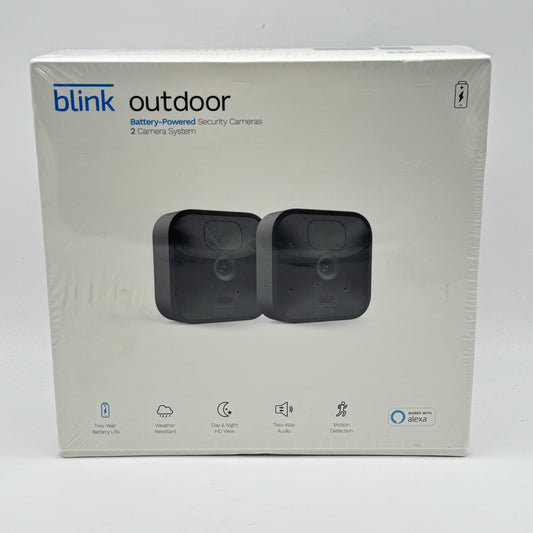 New Blink Outdoor 2-Pack Battery Powered Security Cameras Black