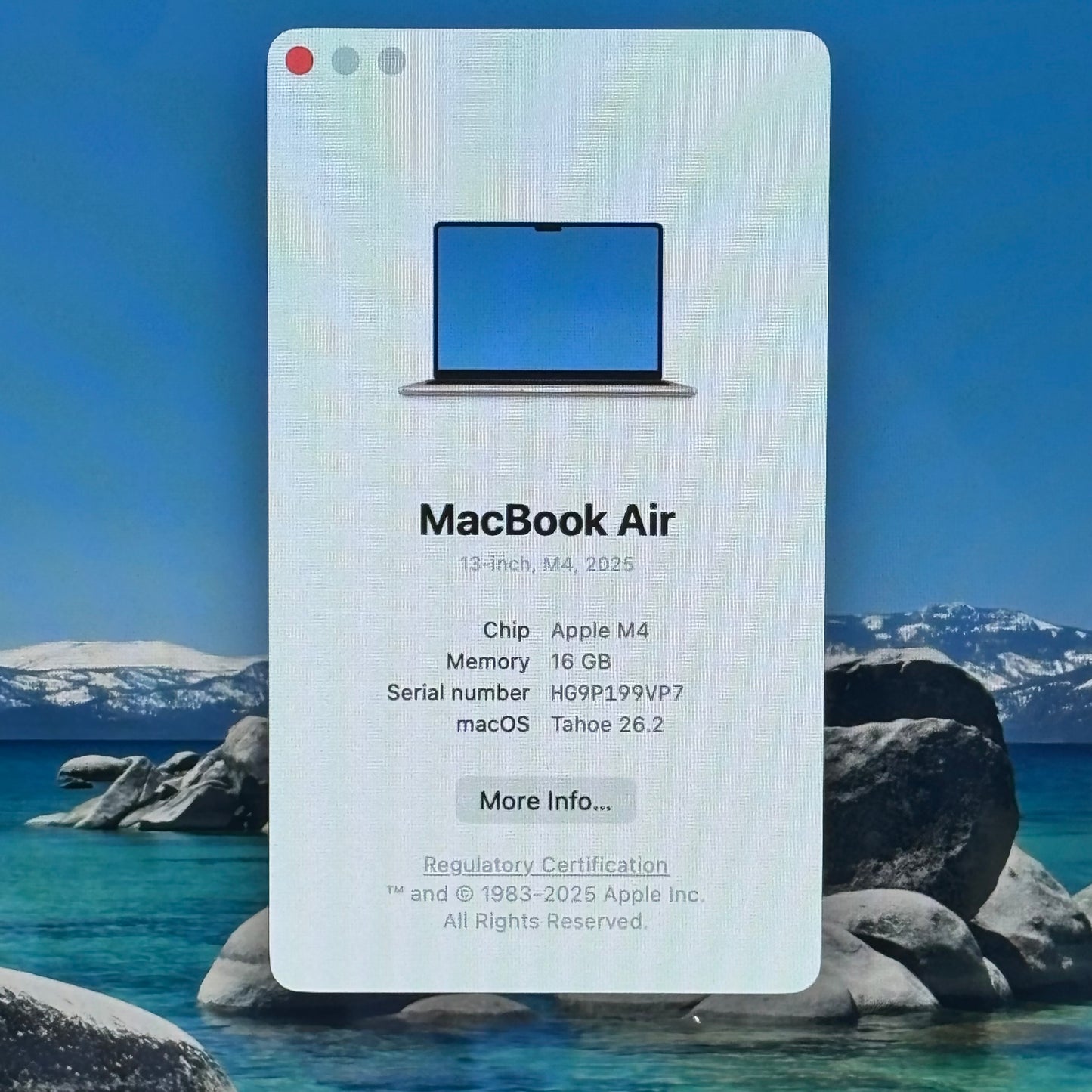 2025 Apple MacBook Air 13.6" M4 8 Core 4.5GHz 16GB RAM 256GB SSD A3240