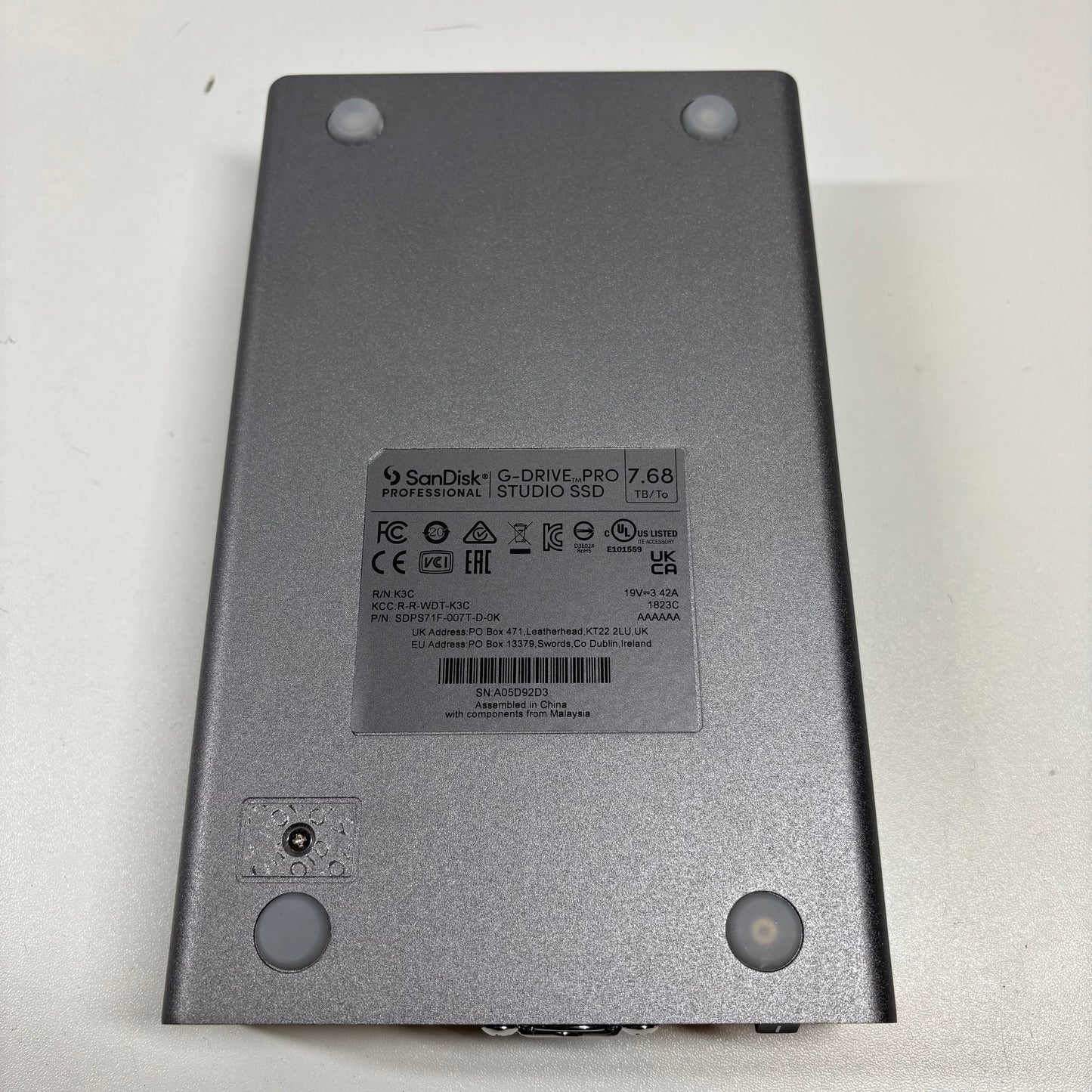 SanDisk External G-Drive Pro 7.68TB Thunderbolt 3 SSD SDPS71F-007T-D-0K