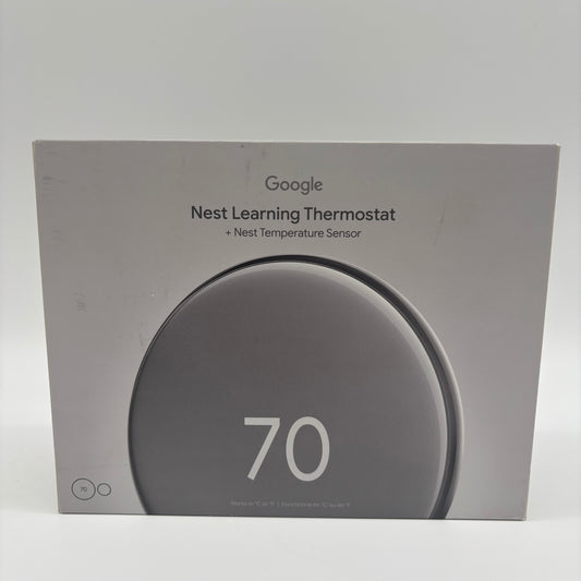 New Google Nest Learning Thermostat 4th Gen + Temperature Sensor