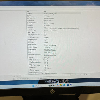 Alienware Aurora R16 i9-14900KF 3.20GHz 32GB RAM 500GB SSD GeForce RTX 4090