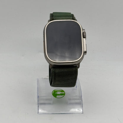 Unlocked Apple Watch Ultra 49MM Natural Titanium Green Alpine Loop MQEX3LL/A