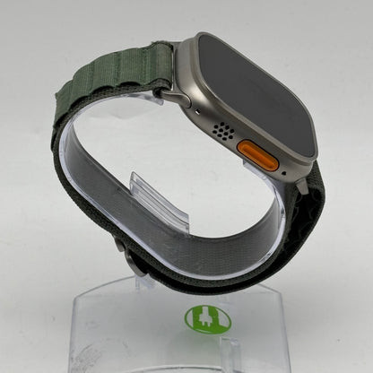 Unlocked Apple Watch Ultra 49MM Natural Titanium Green Alpine Loop MQEX3LL/A