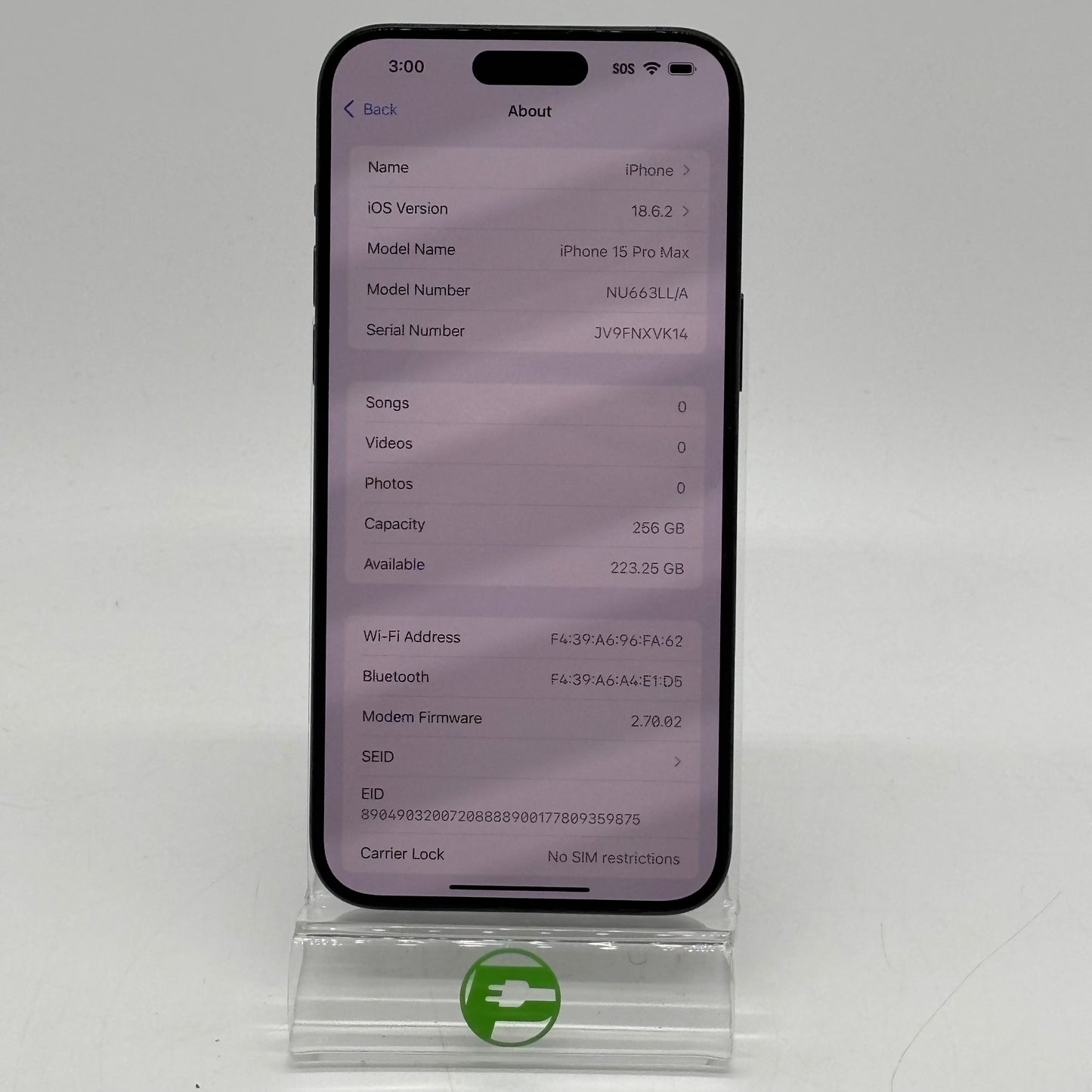 Factory Unlocked Apple iPhone 15 Pro Max 256GB Black Titanium NU663LL/A