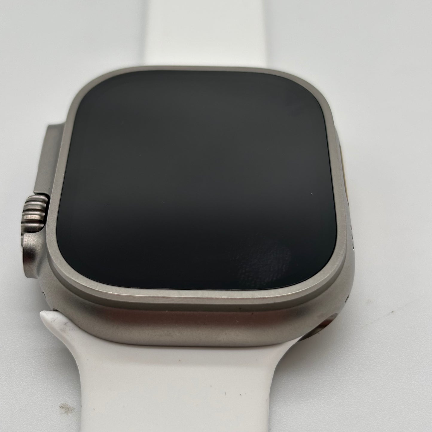 Unlocked Apple Watch Ultra 49MM Natural Titanium White Sport Band