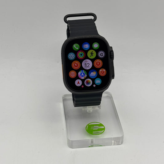 Unlocked Apple Watch Ultra 2 49MM BLACK Titanium Black Ocean Band MYTC3LW/A