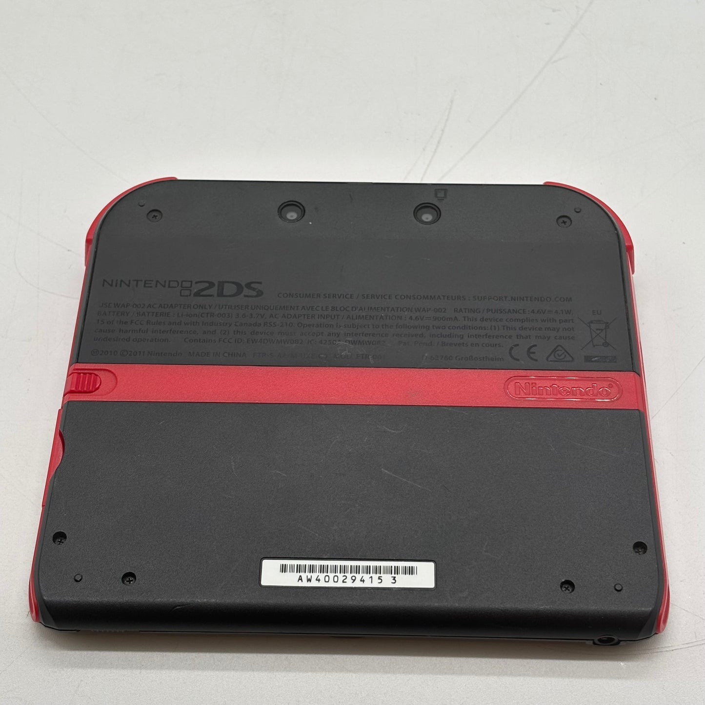 Nintendo 2DS Handheld Game Console FTR-001 Black/Red