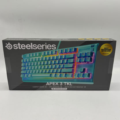 New SteelSeries Apex TKL Compact Gaming Keyboard Aqua