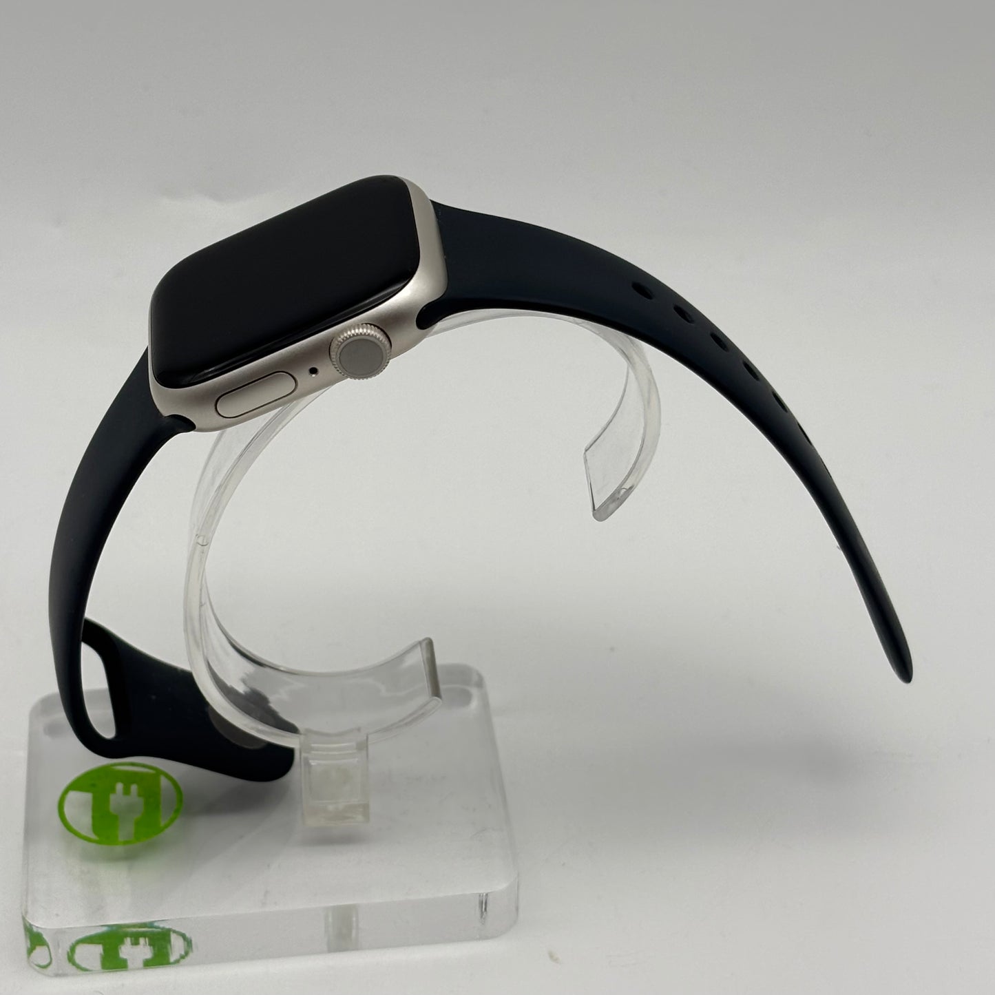 GPS Only Apple Watch Series 7 41MM Starlight Aluminum Black Sport Band MKNE3LL/A