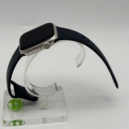 GPS Only Apple Watch Series 7 41MM Starlight Aluminum Black Sport Band MKNE3LL/A