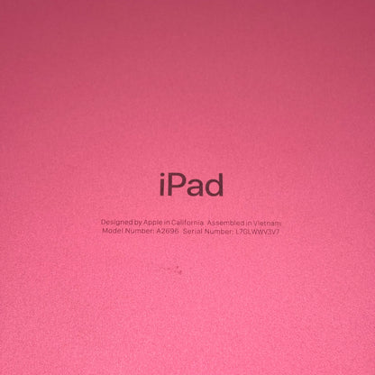 WiFi Only Apple iPad 10th Gen 64GB Pink MPQ33LL/A