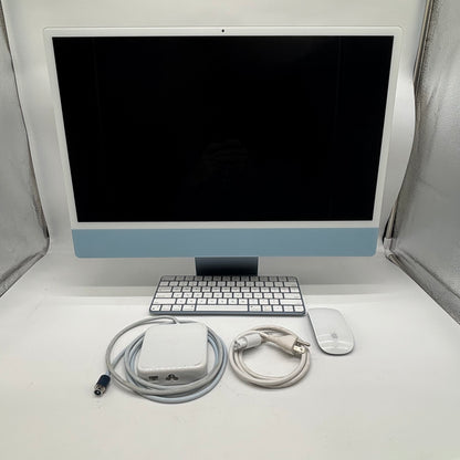 2021 Apple iMac 24" M1 8 Core 3.2GHz 8GB RAM 256GB SSD Blue MGPK3LL/A