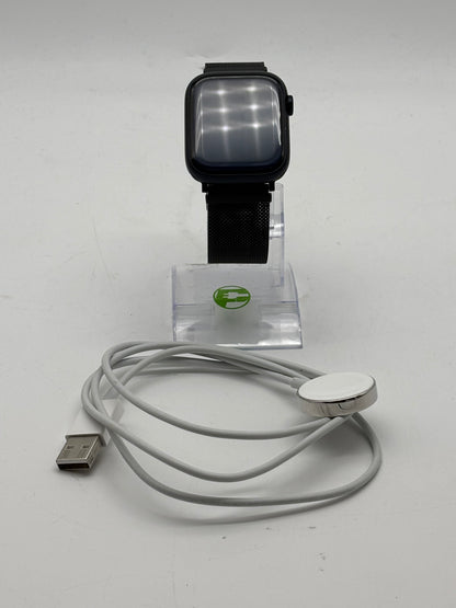 GPS Only Apple Watch Series 9 45MM Black Aluminum  Black Milanese Loop MR9C3LL/A