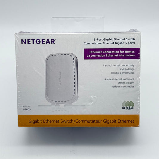 New Netgear GS605 5-Port Gigabit Ethernet Switch GS605NA