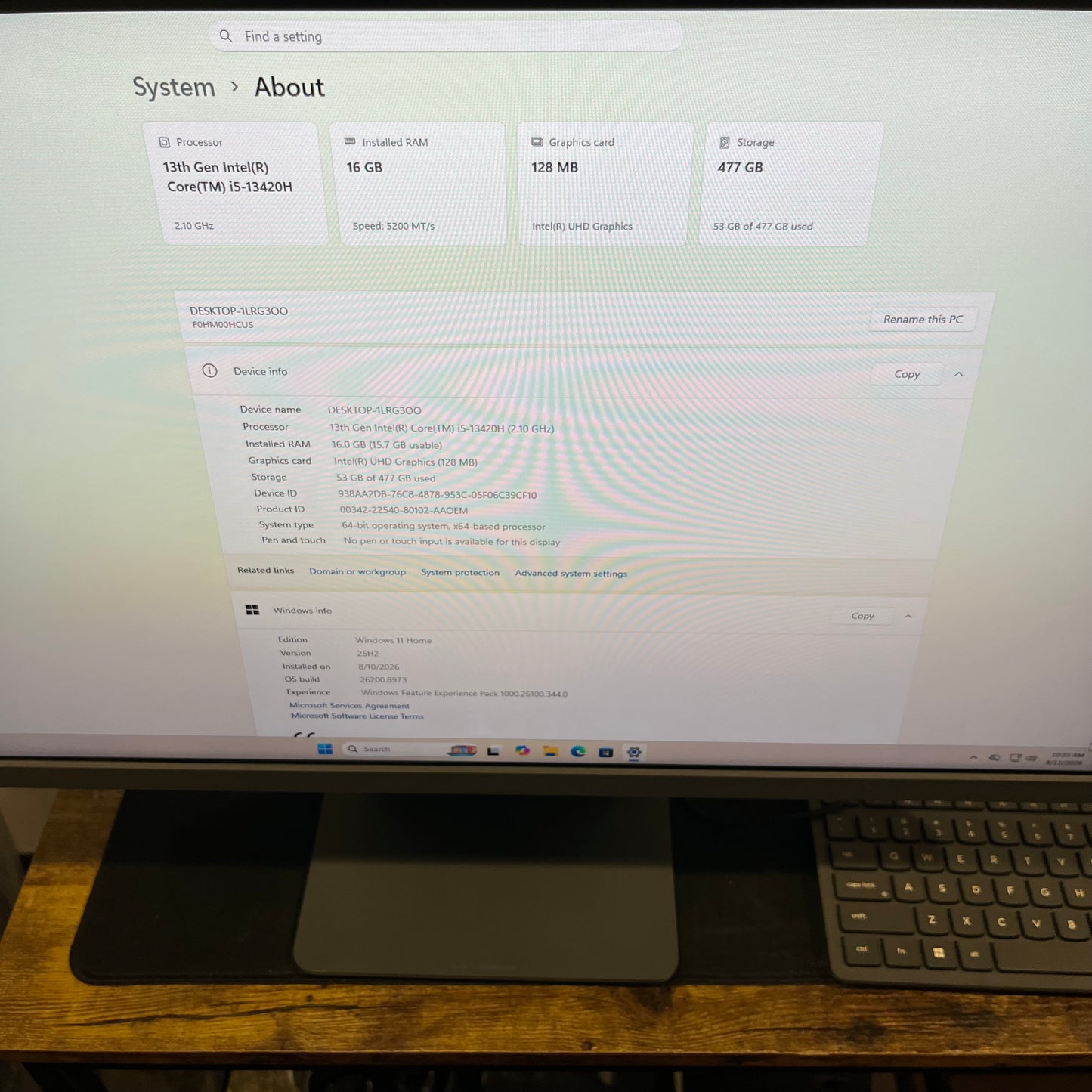 Lenovo IdeaCentre AIO 27IRH9 27" i5-13420H 2.1GHz 16GB RAM 512GB SSD