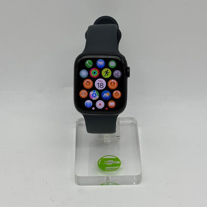 GPS Only Apple Watch Series 7 45MM Black Aluminum Black Sport Band MKN53LL/A