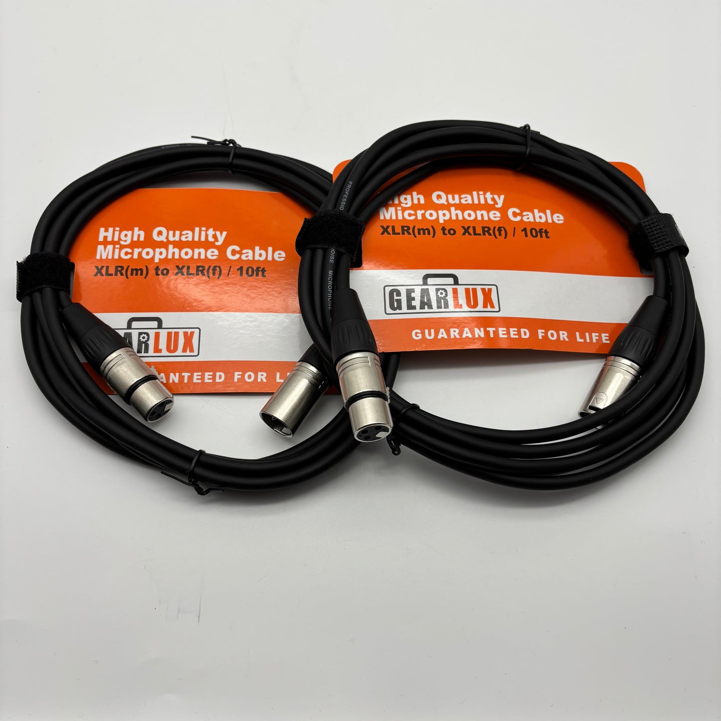 New Gearlux Pro Audio 10Ft XLR to XLR  Mic Cable Pair x2