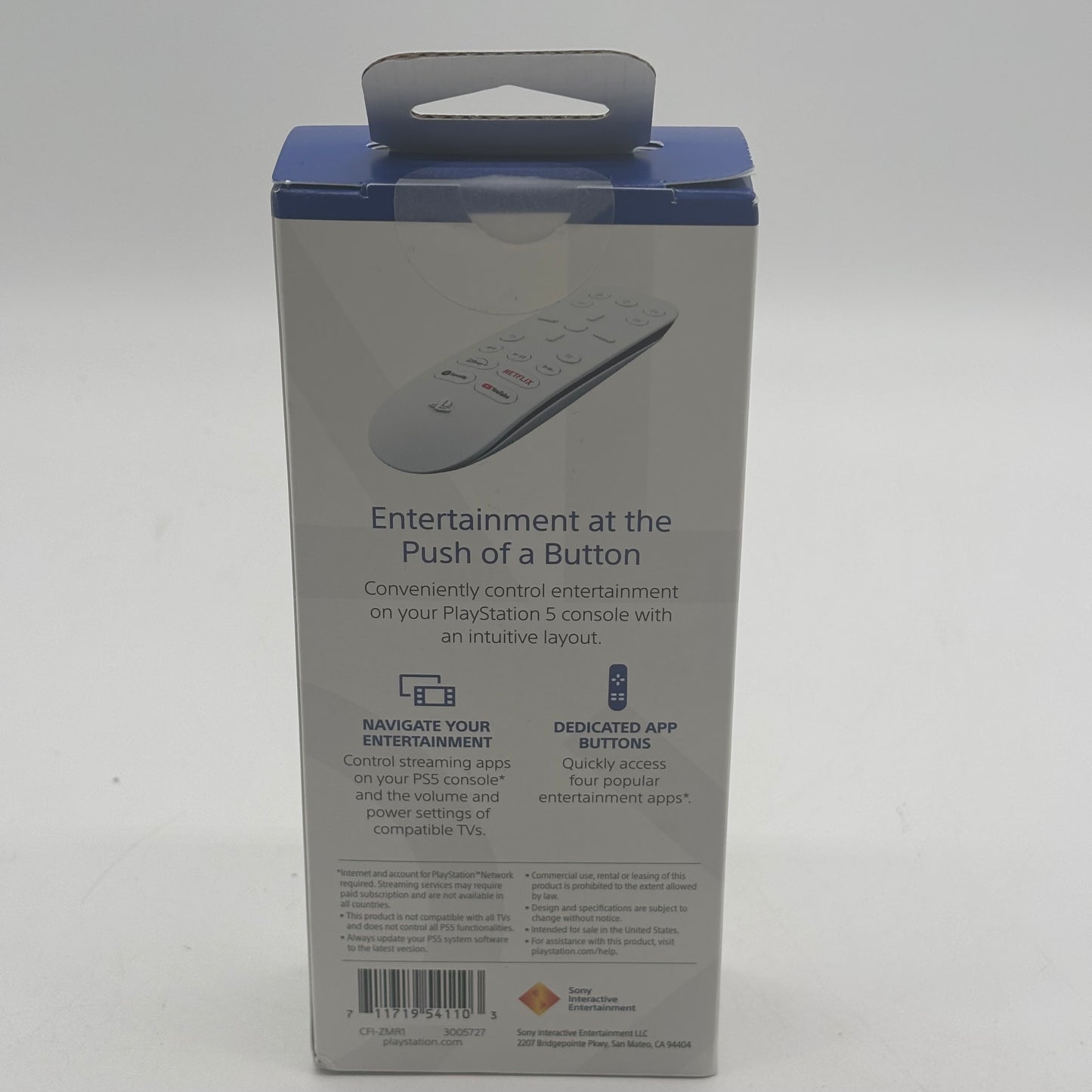 New Sony Media Remote For PS5 White CFI-ZMR1