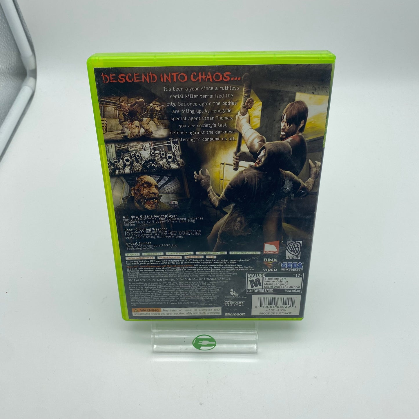 Condemned 2 Bloodshot  (Microsoft Xbox 360,  2008)