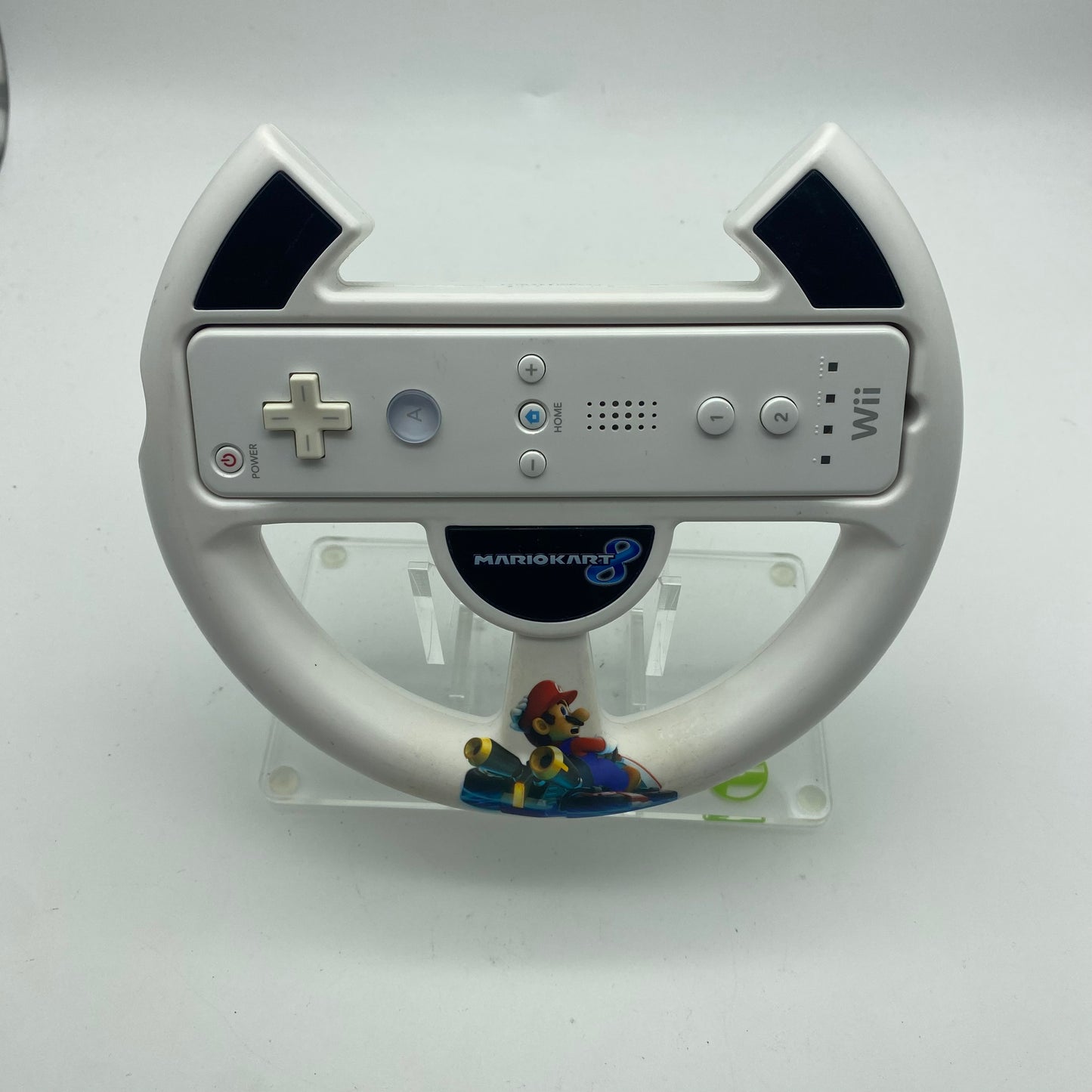 Nintendo Wiimote Wireless Controller White RVL-003 with Steering Wheel