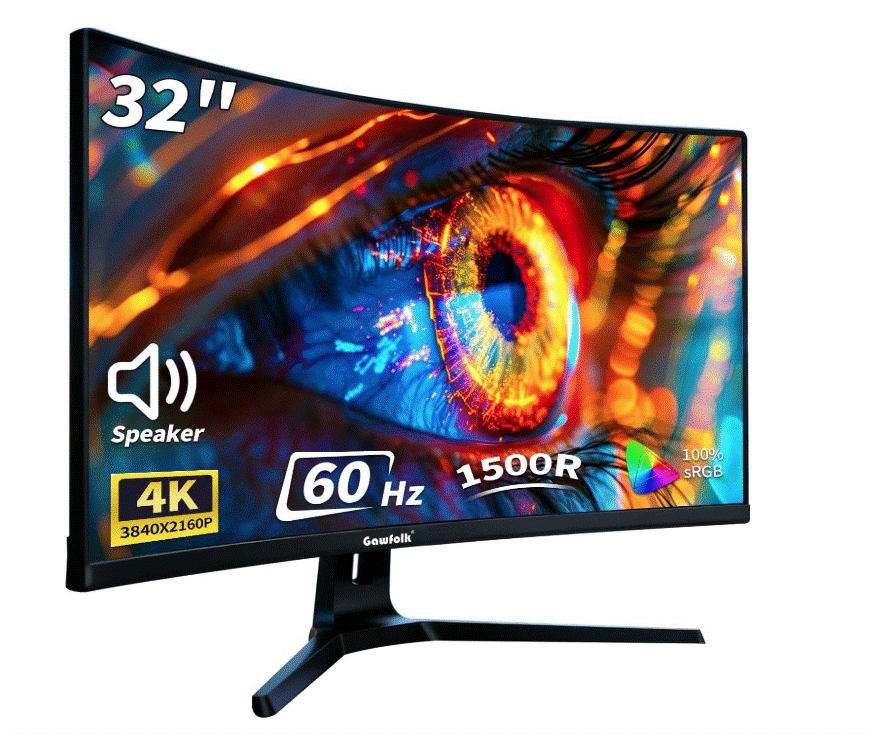New Gawfolk 32" GFTY982 4K UHD VA Curved Gaming Monitor