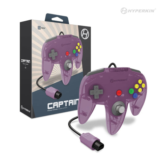 New Hyperkin Captain Wired N64 Purple Controller M07260-AP