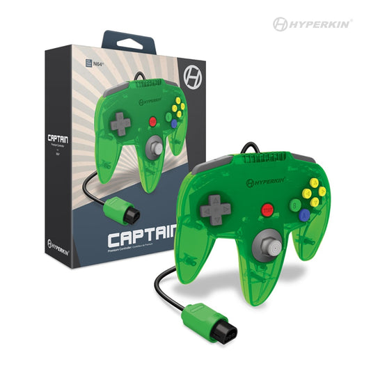 New Hyperkin Captain N64 Green Controller M07260-LG