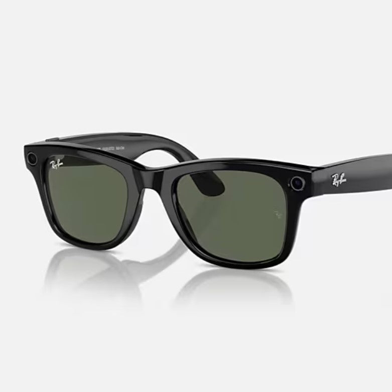 New Ray-Ban Meta Wayfarer AI Glasses RW4006 Shiny Black Frame G15 Green Lenses