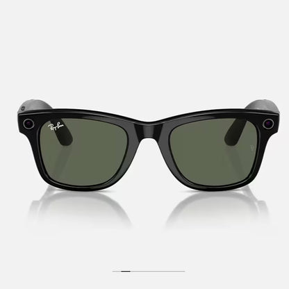 New Ray-Ban Meta Wayfarer AI Glasses RW4006 Shiny Black Frame G15 Green Lenses